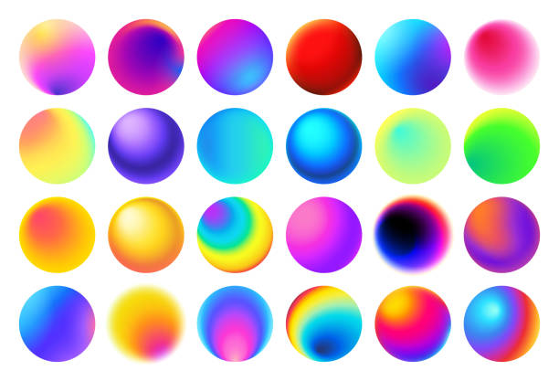Multicolor gradient circles vector art illustration