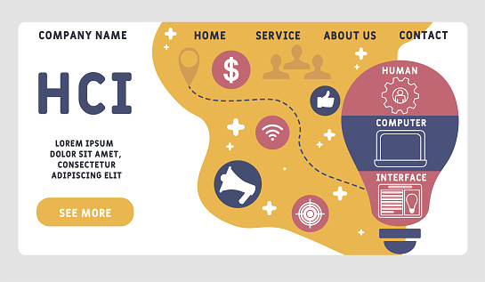 Example Hci Page Vector Website Design Template Hci Human Computer Interface Acronym ...