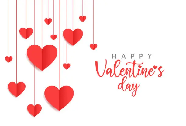 Vector illustration of Valentine's Day Hanging Hearts