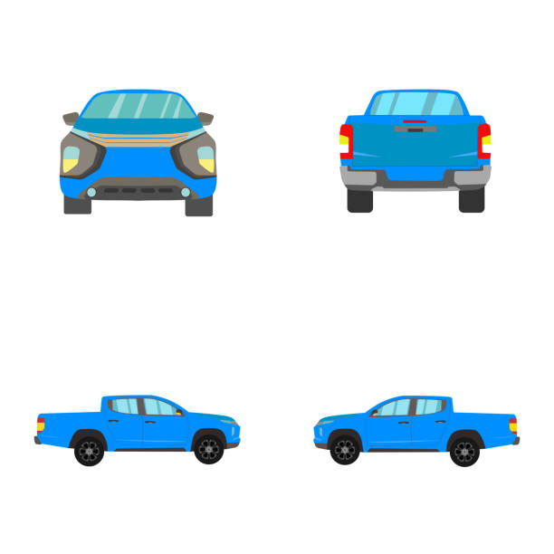 istock set of lightblue double cab pickup truck on white background 1296641308