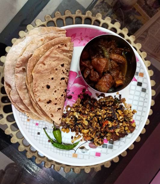istock dinner plate of an Indian person... 1296643006