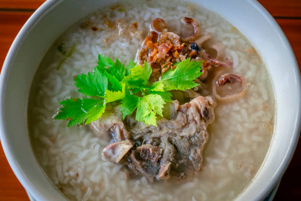 istock Bowl of boiled rice pork 1296646865