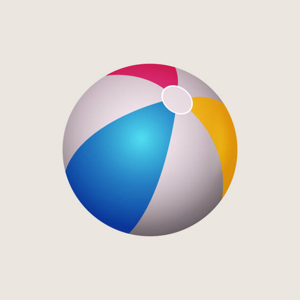 пляжный мяч изолирован на белом фоне. - beach ball ball bouncing white background stock illustrations