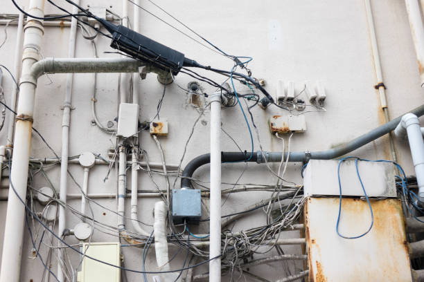 Cluttered wiring and plumbing