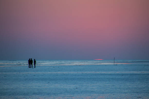 закат на пляже мюндви, катч - horizontal landscape coastline gujarat стоковые фото и изображения