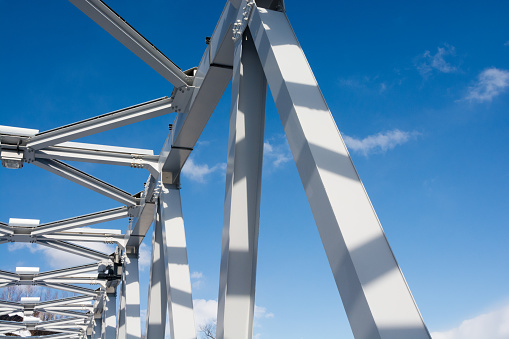 White Steel Bridge and Blue Sky