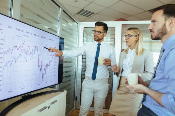 istock Businessman presenting business development in a meeting in the office 1296660110