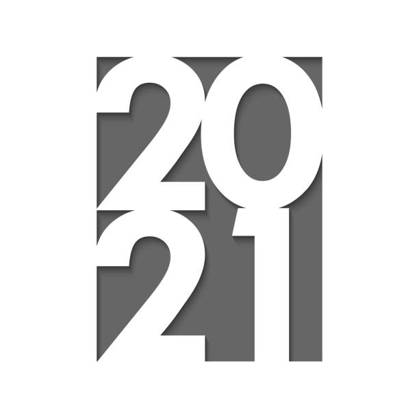 istock Happy new year 2021 cut paper background. Vector brochure design template. 1296660260