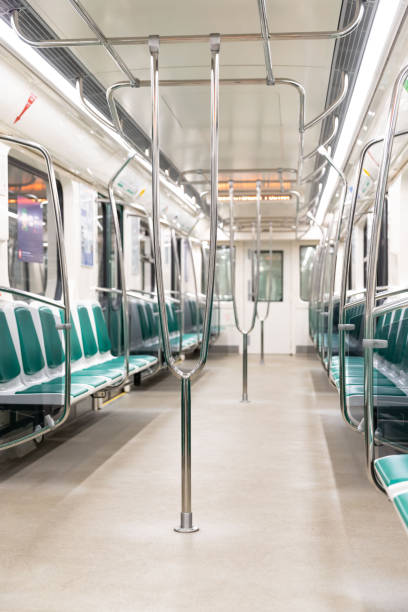 istock Empty train seats of subway train during coronavirus pandemic 1296662652