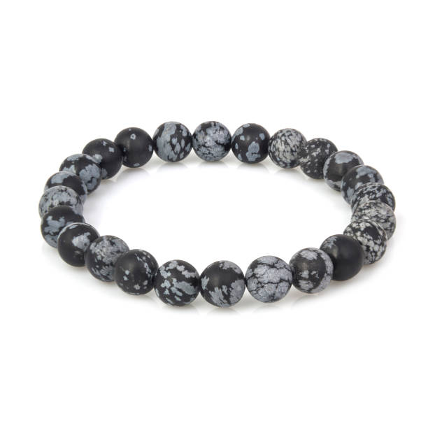 istock Stone bracelet isolated on white background 1296665206