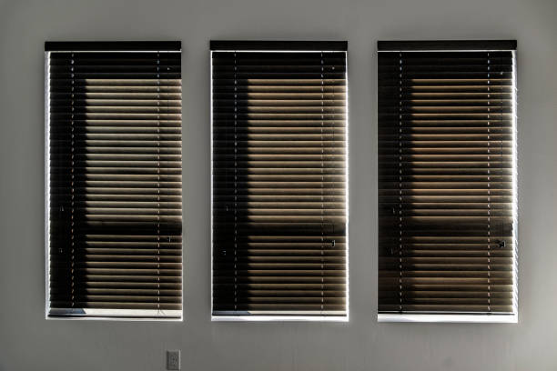 istock Wooden Window Blinds 1296675623