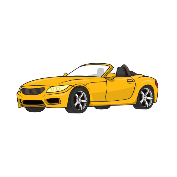 Convertible Super Sports Car Vehicle Transportation Bright Color For  Coloring Page Children Book Stock Illustration - Download Image Now - iStock