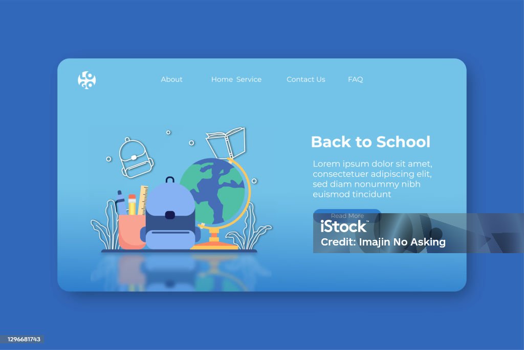 School Website Background Example Modern Flat Design Vector Illustration Back To School Landing Page And ...
