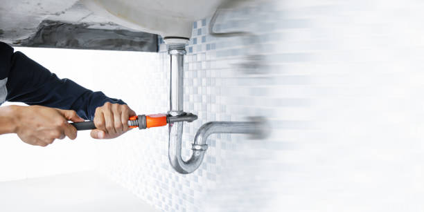 istock Plumber working in the bathroom, plumbing repair service. 1296681966