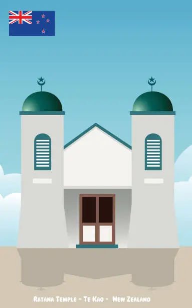 Vector illustration of Ratana Church, Te Kao