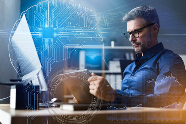 Financial Data Analyst Using AI Financial Data Analyst Using AI Technology And Machine Learning artificial photos stock pictures, royalty-free photos & images