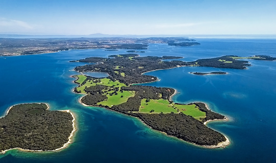 Aerial view of Brijuni islands, Croatia