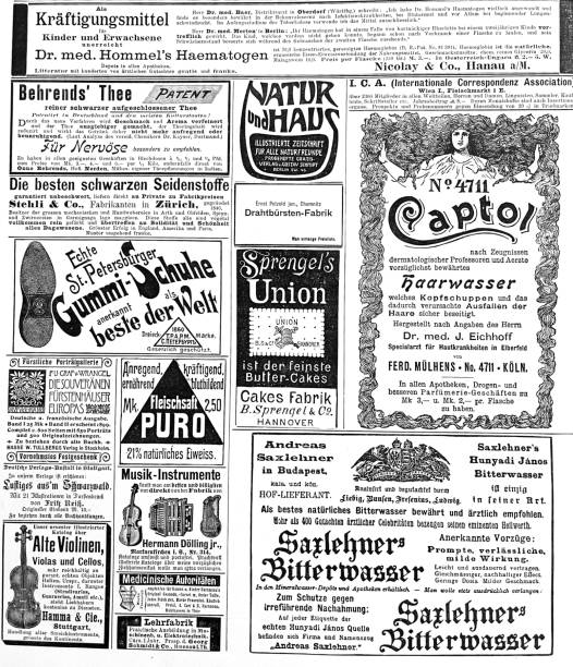 istock Advertising sheet in german magazine of 1899 1296693059