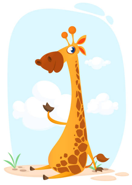 ilustrações de stock, clip art, desenhos animados e ícones de funny giraffe cartoon design. vector illustration - giraffe pattern africa animal