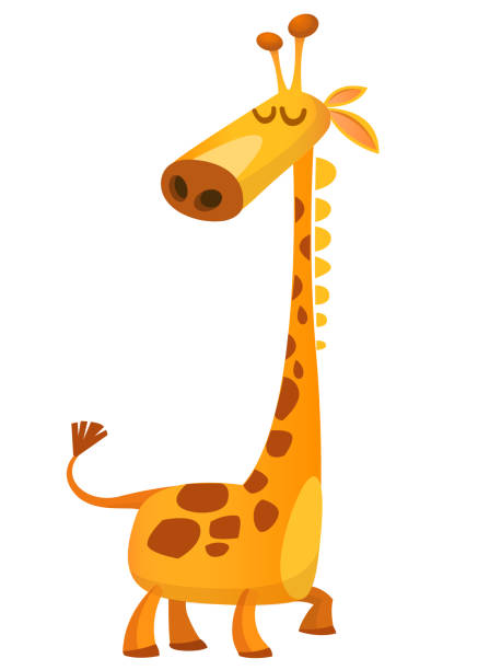 ilustrações de stock, clip art, desenhos animados e ícones de funny giraffe cartoon design. vector illustration - giraffe pattern africa animal