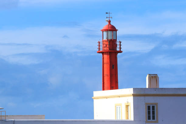 Harbor entrance lighthouse to the center of the town.