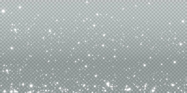 winterhintergrund von schneeflocken, die vom wind auf weißem, transparentem hintergrund geblasen werden - snow wind overlay stock-grafiken, -clipart, -cartoons und -symbole