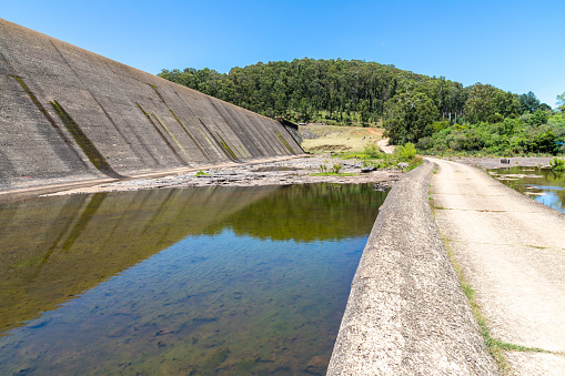 Planview, Arkansas, USA. 4 June 2023. Nimrod Dam in Arkansas, reservoir that makes Nimrod Lake.