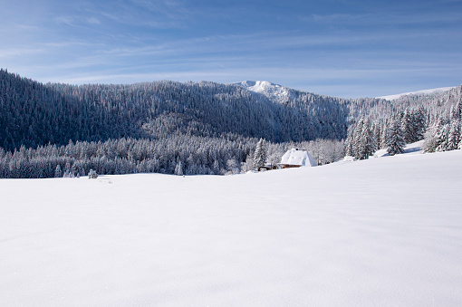 Pure idyll, beautiful winter shot of the Reimatihof on the Feldberg