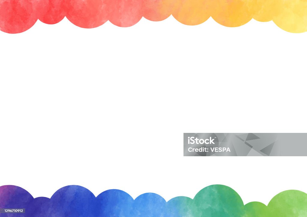 Muffled Line Muffled Colorful Watercolor Frame Horizontal Line Stock Illustration ...
