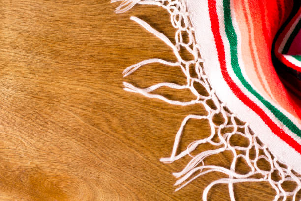 istock Serape cloth on wooden table 1296713577