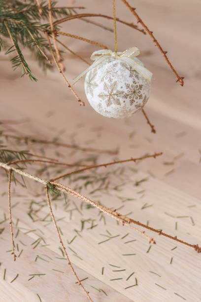 istock The Christmas tree has dried up and needles fell from it. 1296714954