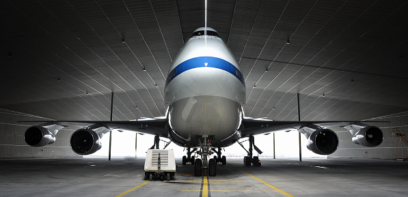 Tail-cone of a Lockheed P-3 Orion maritime patrol and anti-submarine aircraft empennage - the tailcone houses electronic detection equipment, in particular a magnetic anomaly detector (MAD) for finding and tracking submerged submarines.