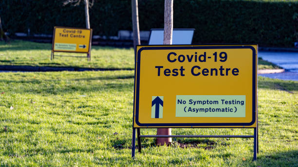 istock Covid-19 sign outside a walk-in test center (non-symptomatic) 1296720196