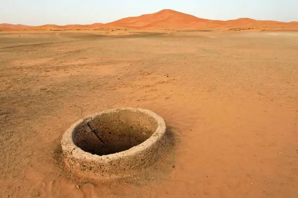 Old Water well in Sahara Desert, Morocco