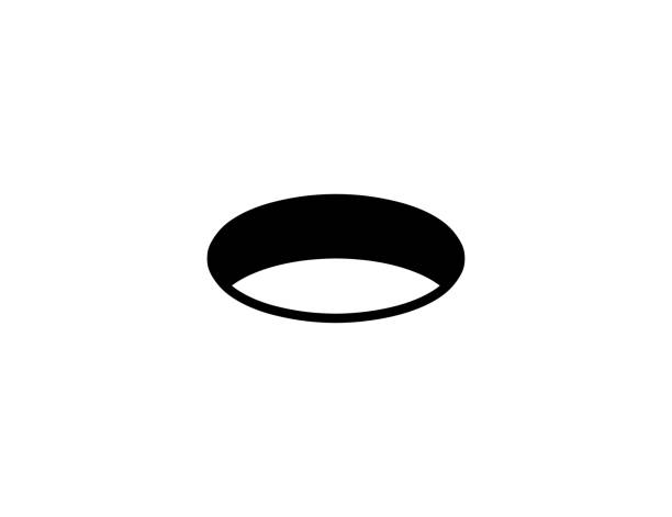 ブラック ラウンド ホール ベクタ アイコン。分離穴フラットイラスト記号 - ベクトル - sink hole点のイラスト素材／クリップアート素材／マンガ素材／アイコン素材
