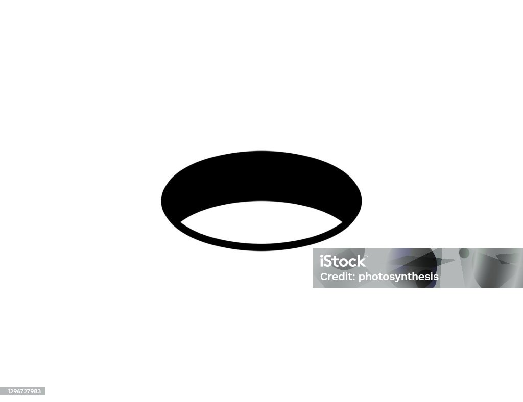 Black round hole vector icon. Isolated Hole flat illustration symbol - Vector Golf stock vector