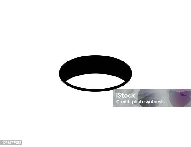 Black Round Hole Vector Icon Isolated Hole Flat Illustration Symbol Vector Stock Illustration - Download Image Now