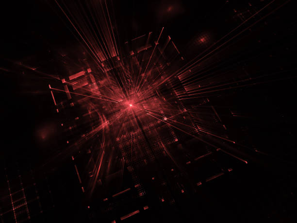 istock Fractal background for use in creativity and design projects. Technological fractal. Abstract 3D illustration 1296728026