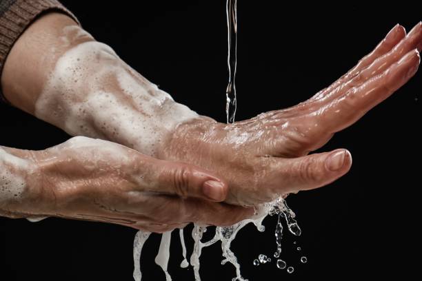 istock Hand disinfect hygiene clean soap. hygienic isolated 1296729213