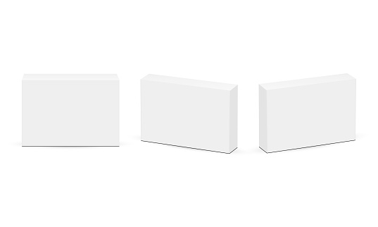 Set of Rectangular Boxes for Pills or Medicaments, Front and Side View