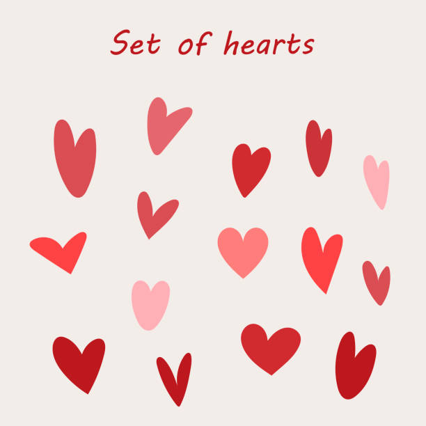 Vector set of hearts. Valentine's Day. vector art illustration