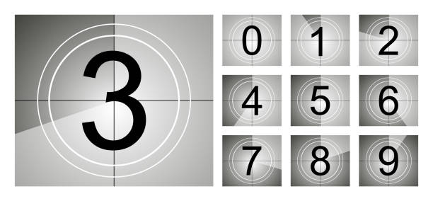 istock Set of countdown frame. Film countdown. Movie timer count. Retro cinema strip. Vintage timer count. 1296732461