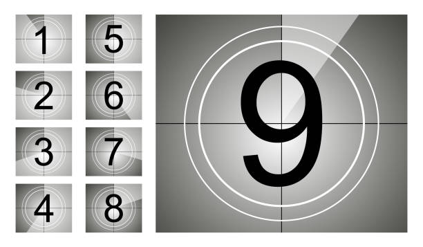 istock Set of countdown frame. Film countdown. Movie timer count. Retro cinema strip. Vintage timer count. 1296732465