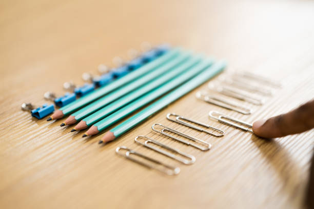 School supplies in pencil container,Back to school Concept