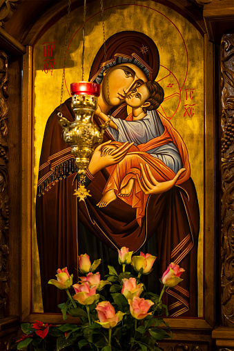 The Blessed Virgin Mary with Jesus Christ in Orthodox Church