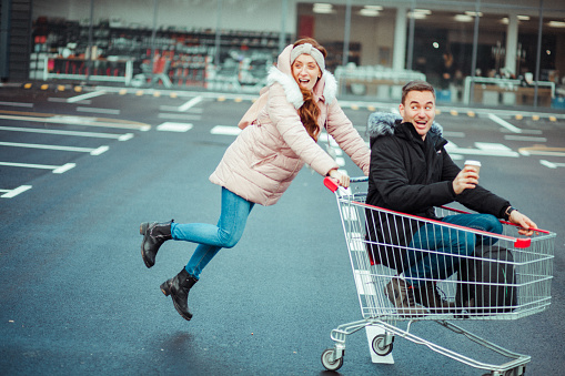 Europe, Happiness, People, Shopping Cart, Adult