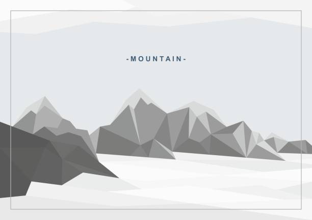 istock Abstract geometric background with illustration of mountain landscape. Vector creative design. 1296739770