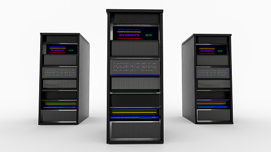 Modern Server Rack Server Rack Image Isolated On White Background 3d ...