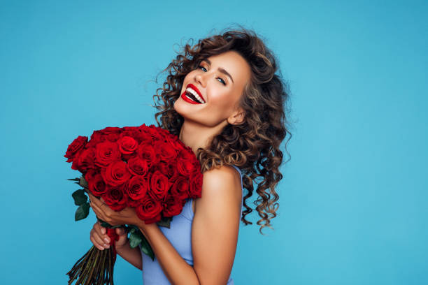 Beautiful woman with flowers