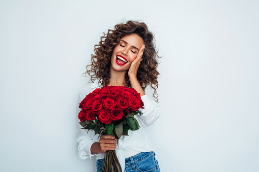 Beautiful woman with flowers